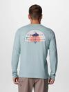 Men's PFG Uncharted™ Long Sleeve Tech T-Shirt Crushed Blue Heather, Rooster Rise