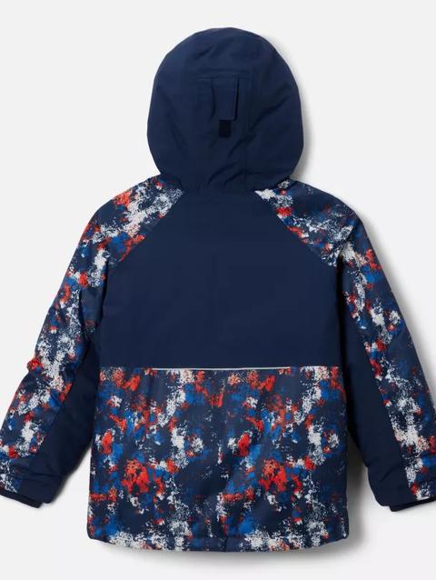 Boys' Mighty Mogul™ III Printed Jacket Mountain Blue Timberwild, Coll Navy