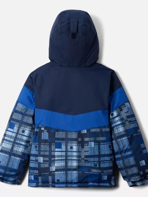 Boys' Lightning Lift™ III Printed Jacket Coll Navy Warp Plaid, Mtn Blue