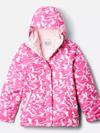 Girls' Bugaboo™ III Printed Fleece Interchange Jacket Pink Ice Barkblur, Satin Pink