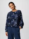 Women's Boundless Avenue™ Printed Top Collegiate Navy Shadowvines