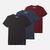 Men's Performance Cotton Stretch Crew - 3pk Blk/Port/India