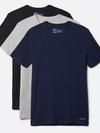 Men's Performance Cotton Stretch Crew - 3pk Black, Grey Htr, C. Navy