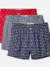 PFG Printed Woven Boxer - 3 pack Collegiate Navy/Red Spark/Collegiate Navy