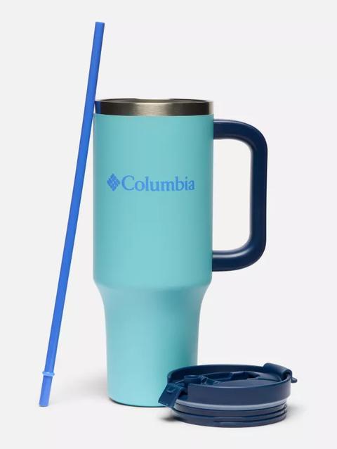 Stainless Steel Vacuum Tumbler with Handle - 40 oz Aquamarine