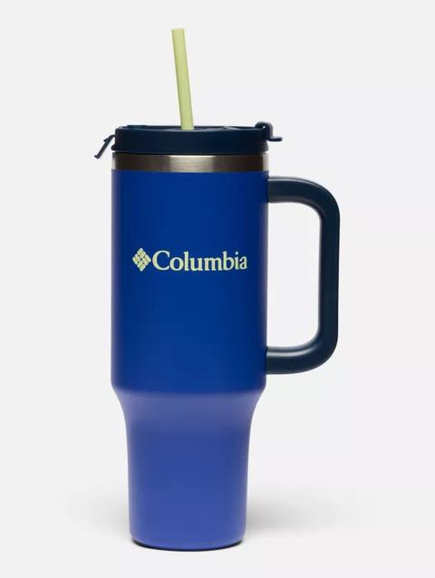 Stainless Steel Vacuum Tumbler with Handle - 40 oz Clematis Blue/Spring Yellow