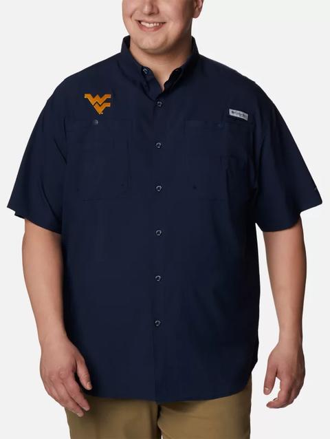 Men's Collegiate PFG Tamiami™ Short Sleeve Shirt - Big - West Virginia WV - Collegiate Navy