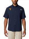 Men's Collegiate PFG Tamiami™ Short Sleeve Shirt - Tall - West Virginia WV - Collegiate Navy