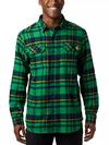 Men's Collegiate Flare Gun™ Flannel Long Sleeve Shirt - Notre Dame ND - Fuse Green Plaid