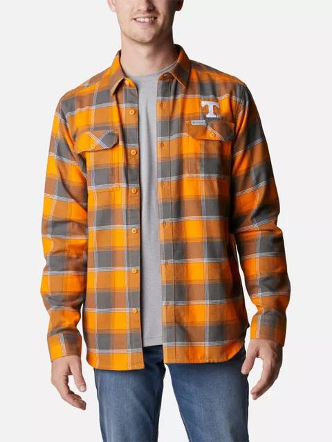 Men's Collegiate Flare Gun™ Flannel Long Sleeve Shirt - Tennessee UT - Solarize Plaid