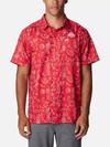 Men's Collegiate PFG Super Slack Tide™ Shirt - Ohio State OS - Intense Red Fish Fan Print