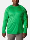 Men's Collegiate PFG Terminal Tackle™ Long Sleeve Shirt - Big - Oregon UO - Fuse Green, Yellow Glo