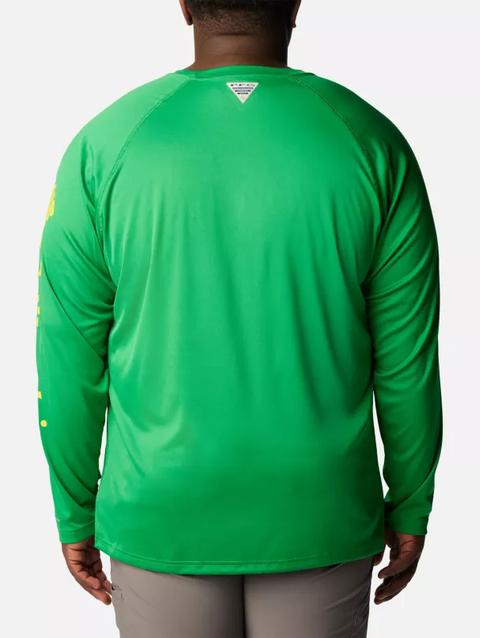 Men's Collegiate PFG Terminal Tackle™ Long Sleeve Shirt - Big - Oregon UO - Fuse Green, Yellow Glo