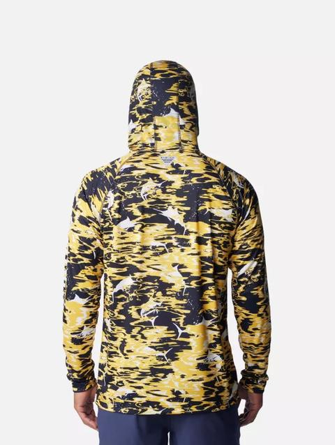 Men's Collegiate PFG Super Terminal Tackle™ Hoodie - Michigan UM - Collegiate Navy Rippled Print