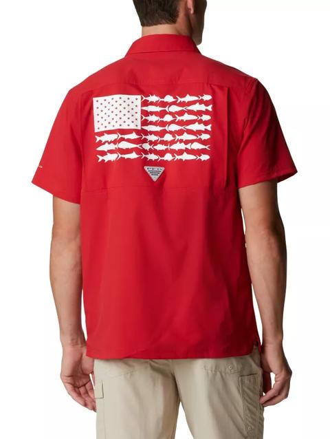 Men's Collegiate PFG Slack Tide™ Camp Shirt - Ohio State OS - Intense Red