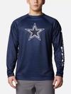 Men's PFG Terminal Tackle™ Heather Long Sleeve Shirt - Dallas DC - Collegiate Navy Heather