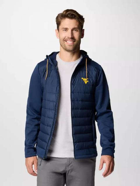 Men's Collegiate Out-Shield™ Hybrid Hoodie - West Virginia WV - Collegiate Navy