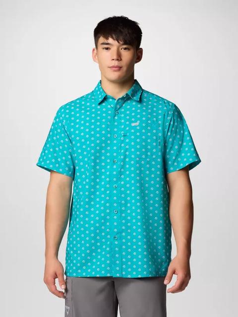 Men's PFG Super Slack Tide™ Short Sleeve Shirt - Miami Dolphins FMD - Miami Aqua