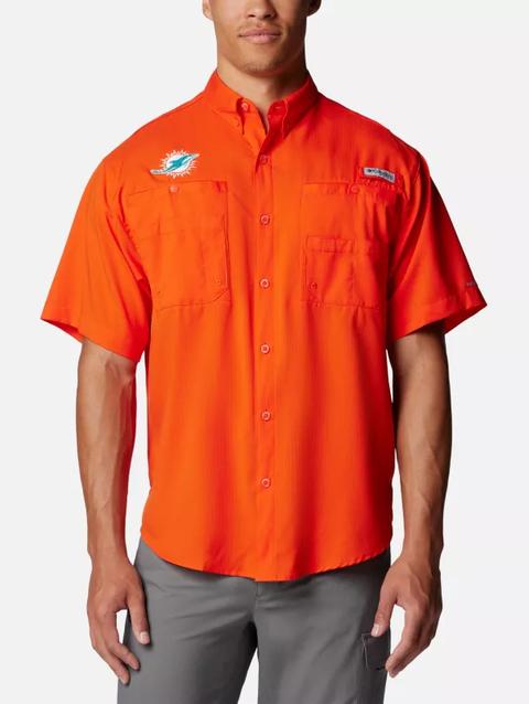 Men's PFG Tamiami™ Short Sleeve Shirt - Miami Dolphins FMD - State Orange