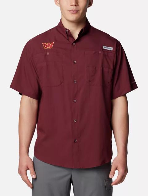 Men's PFG Tamiami™ Short Sleeve Shirt - Washington Commanders FWC - Deep Maroon