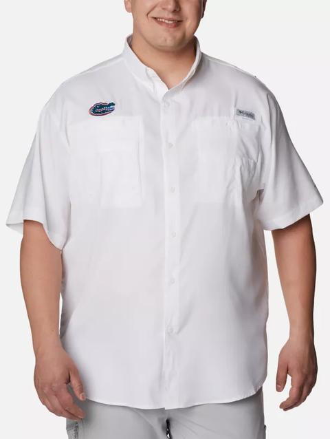 Men's Collegiate PFG Tamiami™ Short Sleeve Shirt - Big - Florida FLA - White