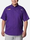 Men's Collegiate PFG Tamiami™ Short Sleeve Shirt - Big - LSU LSU - Vivid Purple