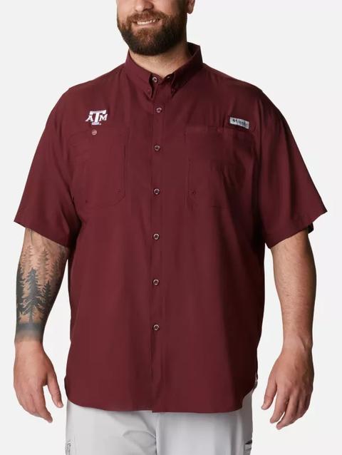 Men's Collegiate PFG Tamiami™ Short Sleeve Shirt - Big - Texas A&M TAM - Maroon