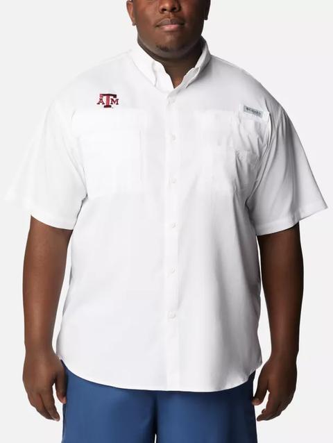 Men's Collegiate PFG Tamiami™ Short Sleeve Shirt - Big - Texas A&M TAM - White