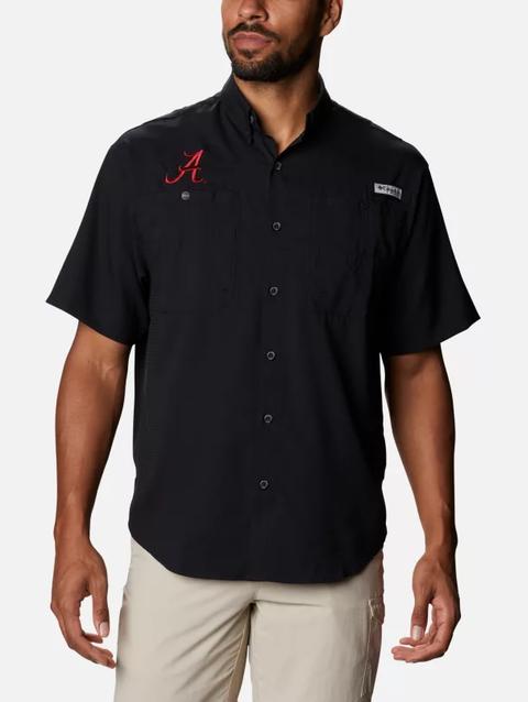 Men's Collegiate PFG Tamiami™ Short Sleeve Shirt - Tall - Alabama ALA - Black