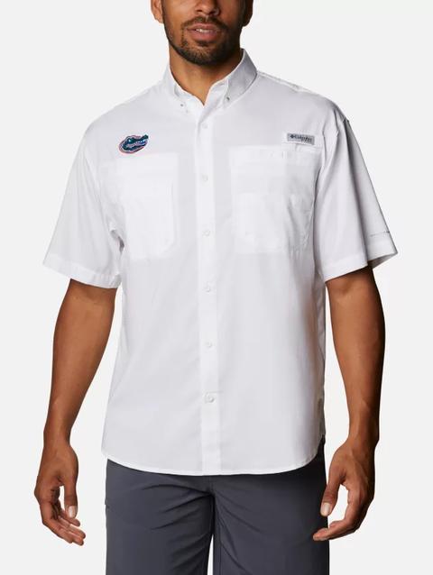 Men's Collegiate PFG Tamiami™ Short Sleeve Shirt - Tall - Florida FLA - White