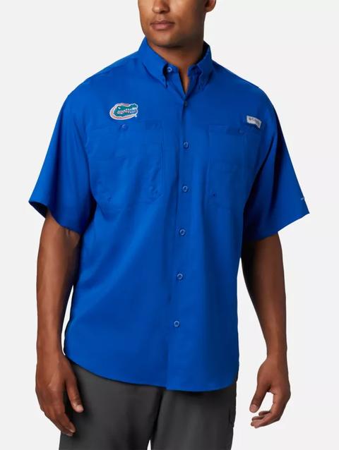 Men's Collegiate PFG Tamiami™ Short Sleeve Shirt - Tall - Florida FLA - Azul