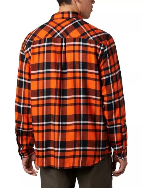 Men's Collegiate Flare Gun™ Flannel Long Sleeve Shirt - Oregon State OSU - Tangy Orange Plaid