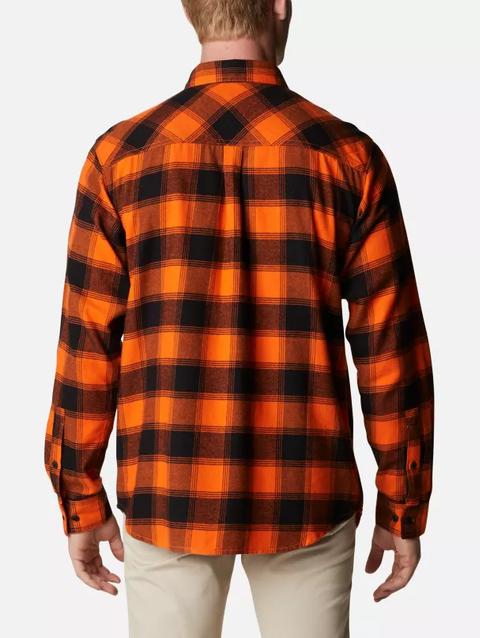 Men's Collegiate Flare Gun™ Flannel Long Sleeve Shirt - Oregon State OSU - Tangy Orange Plaid