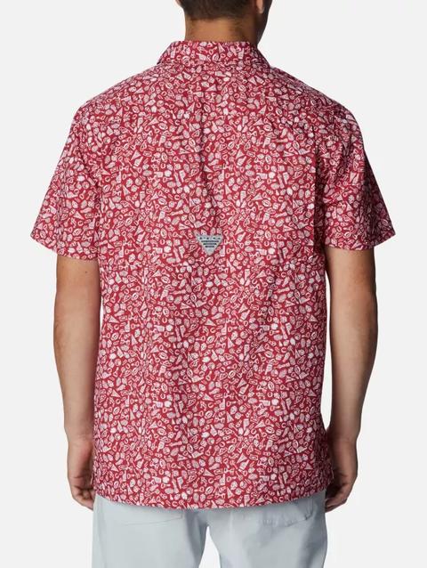 Men's Collegiate PFG Super Slack Tide™ Shirt - Alabama ALA - Red Velvet Gameday Print