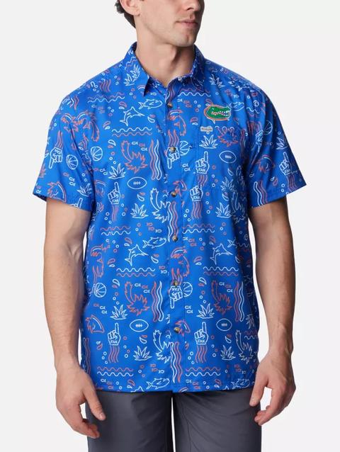 Men's Collegiate PFG Super Slack Tide™ Shirt - Florida FLA - Azul Fish Fan Print