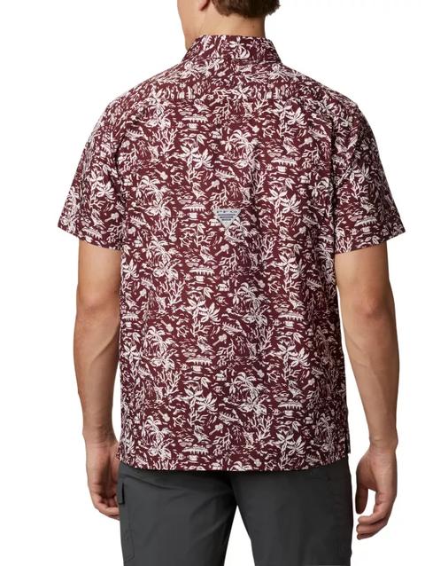 Men's Collegiate PFG Super Slack Tide™ Shirt - Texas A&M TAM - Deep Maroon