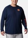 Men's Collegiate PFG Terminal Tackle™ Long Sleeve Shirt - Big - Auburn AUB - Collegiate Navy, Spark Orange