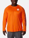 Men's Collegiate PFG Terminal Tackle™ Long Sleeve Shirt - Big - Clemson CLE - Spark Orange