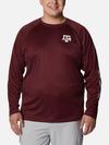 Men's Collegiate PFG Terminal Tackle™ Long Sleeve Shirt - Big - Texas A&M TAM - Deep Maroon, White