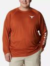 Men's Collegiate PFG Terminal Tackle™ Long Sleeve Shirt - Big - Texas TEX - Cedar, White