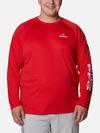 Men's Collegiate PFG Terminal Tackle™ Long Sleeve Shirt - Big - Georgia UGA - Bright Red, White