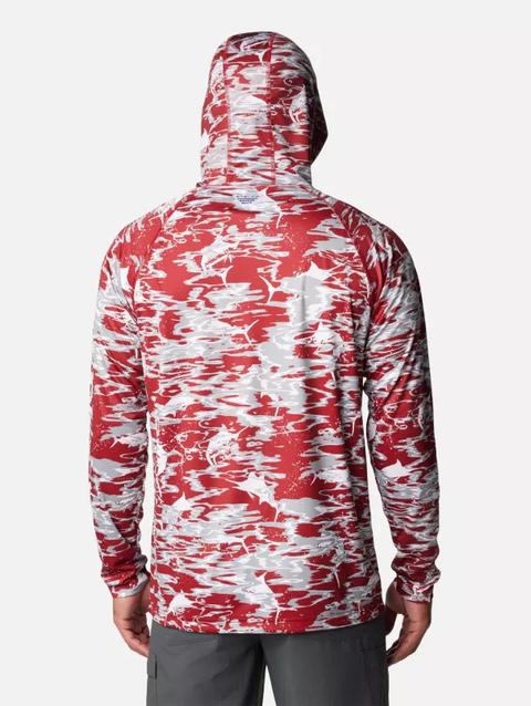 Men's Collegiate PFG Super Terminal Tackle™ Hoodie - Alabama ALA - Red Velvet Rippled Print