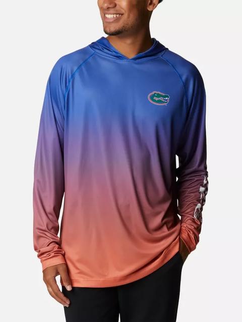 Men's Collegiate PFG Super Terminal Tackle™ Hoodie - Florida FLA - Azul Gradient Print