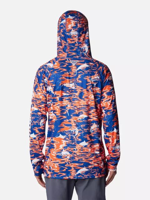 Men's Collegiate PFG Super Terminal Tackle™ Hoodie - Florida FLA - Azul Rippled Print