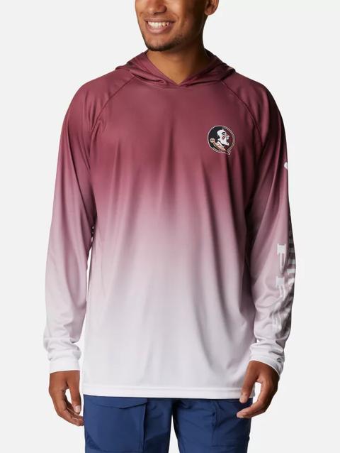 Men's Collegiate PFG Super Terminal Tackle™ Hoodie - Florida State FSU - Cabernet Gradient Print