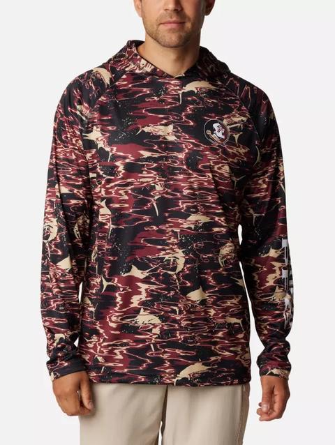 Men's Collegiate PFG Super Terminal Tackle™ Hoodie - Florida State FSU - Black Rippled Print