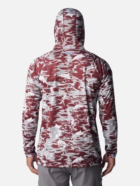 Men's Collegiate PFG Super Terminal Tackle™ Hoodie - Texas A&M TAM - Deep Maroon Rippled Print