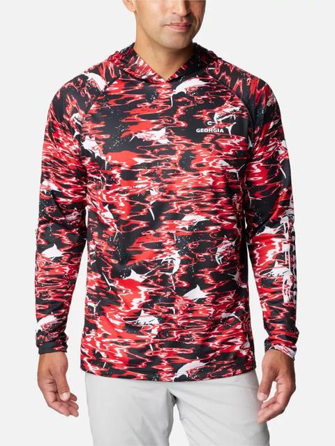 Men's Collegiate PFG Super Terminal Tackle™ Hoodie - Georgia UGA - Black Rippled Print