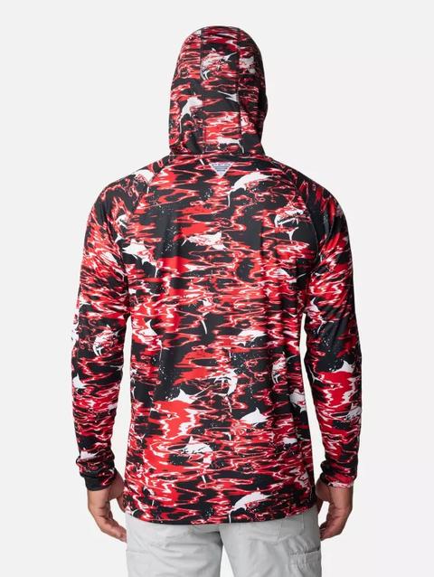 Men's Collegiate PFG Super Terminal Tackle™ Hoodie - Georgia UGA - Black Rippled Print