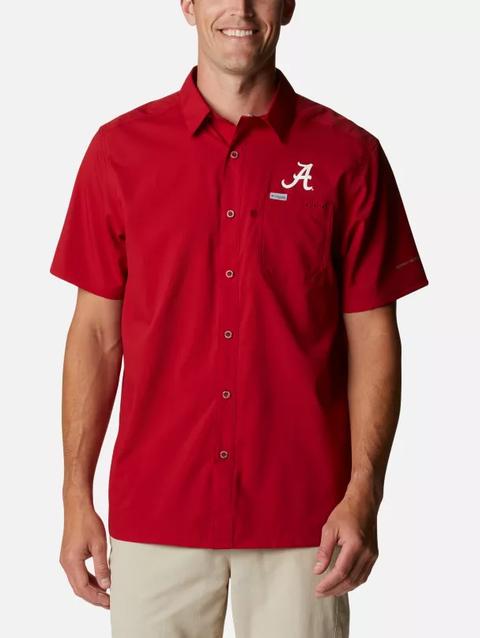 Men's Collegiate PFG Slack Tide™ Camp Shirt - Alabama ALA - Red Velvet